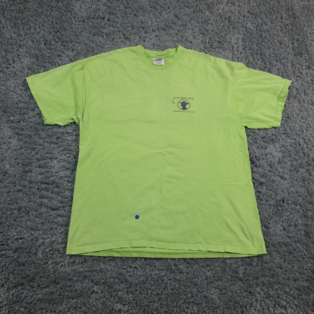 Seafood Graphic Slogan Shirt Mens XL Green Big Mussels Legs Tails Hanes Beefy-T - Picture 6 of 13